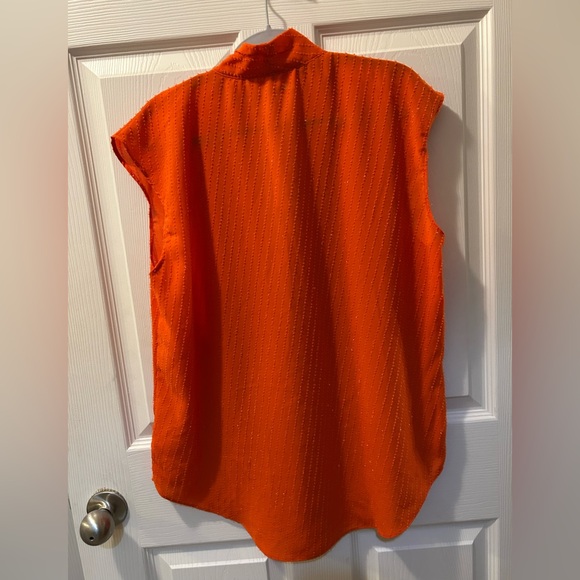 Michael Michael Kors Size Large Optic Orange Sleeveless Textured Blouse Top NWT - Picture 5 of 5